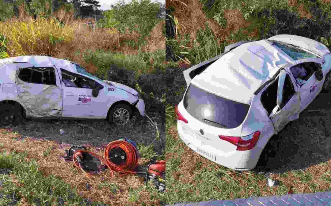 Idosa de 93 anos morre, após carro de Prefeitura sair da pista e capotar na MS-276
