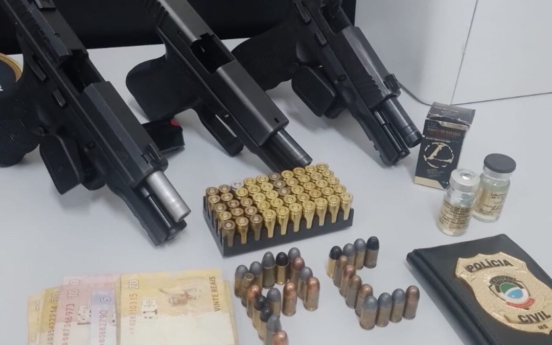 PM é liberado após depoimento e barbeiro ferido com tiro é preso com armas furtadas e munições