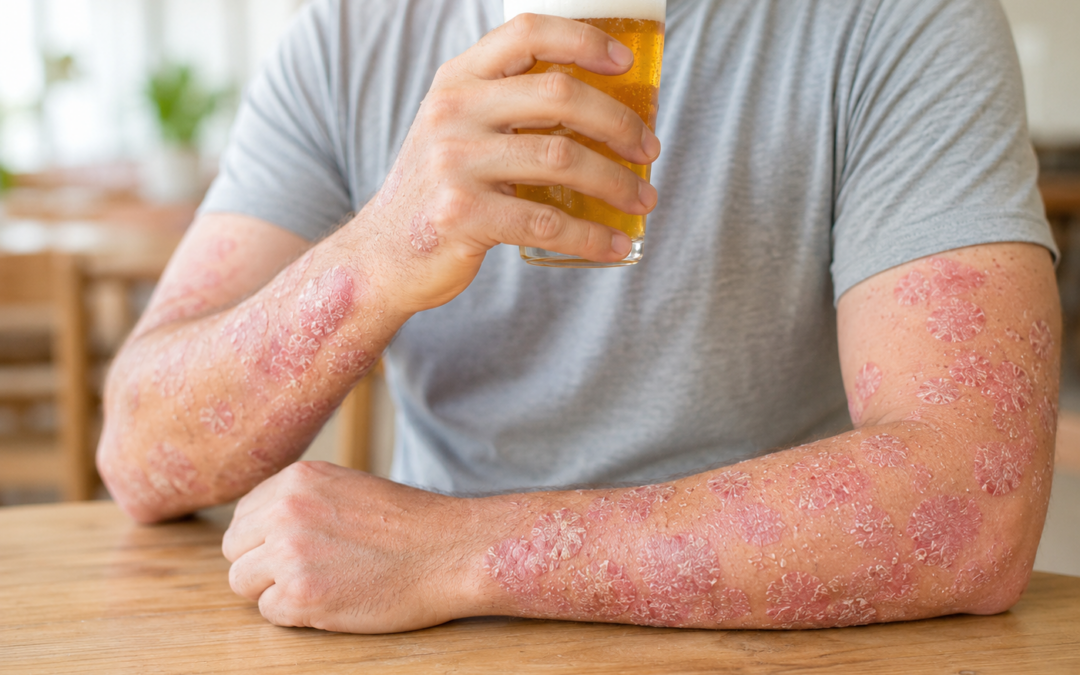 Uma cerveja hoje pode significar uma crise de psoríase na próxima semana