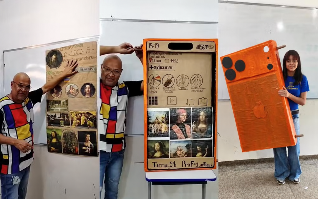 Aluna de Campo Grande cria “Instagram” de Leonardo da Vinci em papelão e viraliza